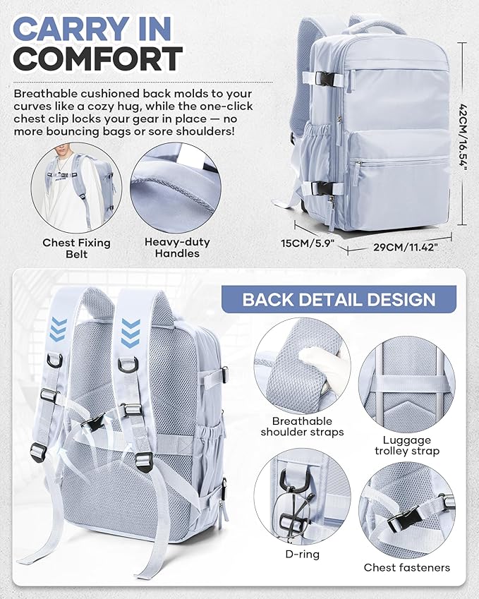 Vacuum Travel Backpack with Pump for Women,Personal Item Carry on Backpacks Flight Approved 18x14x8 inches for Men,Laptop Waterproof Work Compression bags Casual Daypack Grey