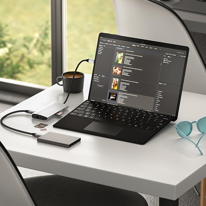 Satechi 8 in 1 USB C Hub Multiport Adapter V3, 8K HDMI, 100W Charging, 4 USB Data Ports, Ethernet, SD Card Reader, for Laptop, for Mac/Windows, MacBook Air/Pro M4, iPad - Silver