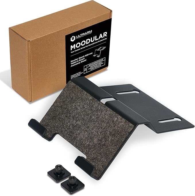 Moodular Add-ons Tablet/Smart Accessory Stand [Accessory Only - Requires Moodular Wooden Monitor Stand Slide Rails for Use] Black MSA-TS