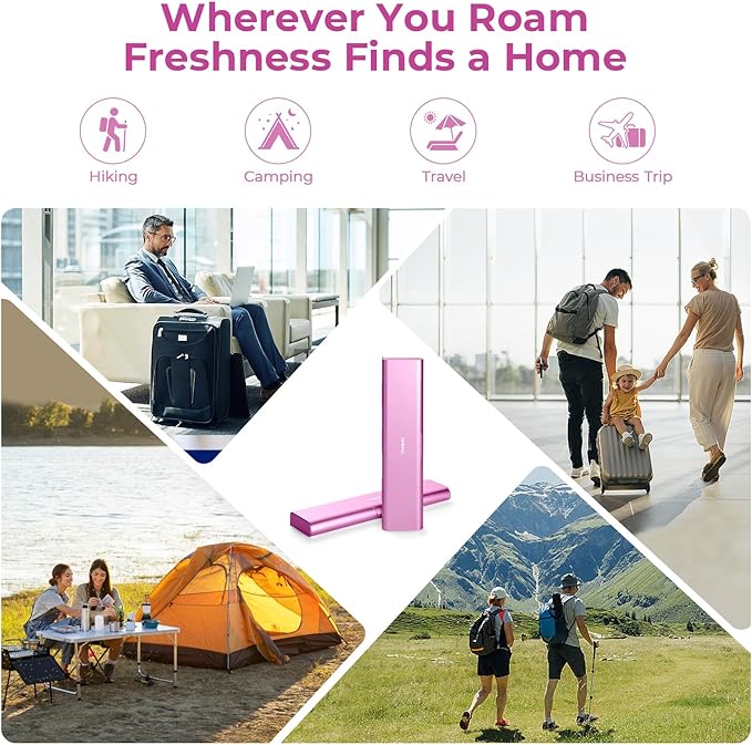 Wider Aluminum Toothbrush Travel Case, Portable Travel Toothbrush Holder, Durable Manual Toothbrush Box Container for Traveling, Bathroom, Camping, Business Trip, Pink