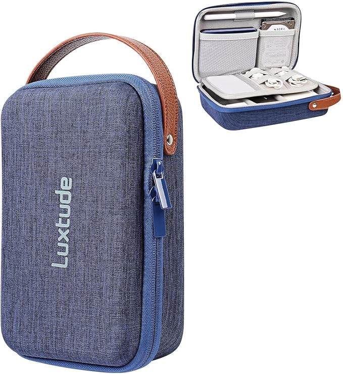 Luxtude Electronics Organizer Travel Case, Tech Organizers Travel Case, Hard Charger Organizers, Portable Cable Organizer, Travel Essentials for Charger/Mouse/Cash/Card/Pen, Tech Gifts