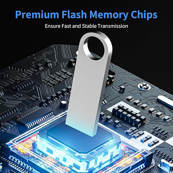 USB 3.0 Flash Drive 32GB 2 Pack, Wooolken High Speed USB 3.0 Thumb Drives Sleek Metal Flash Drives with Keychains, Memory Stick, USB Drive for PC/Computers/Mac/Laptops