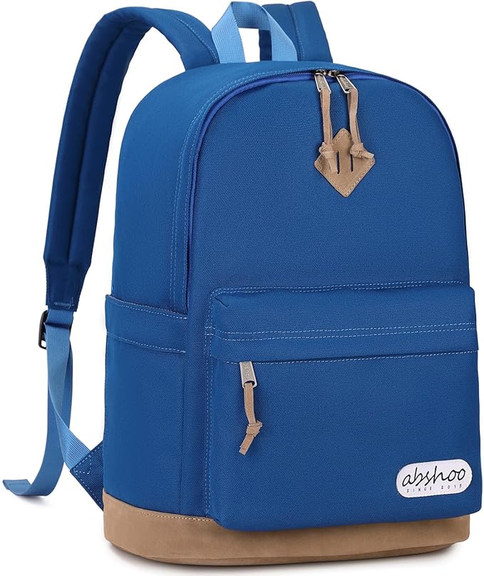 abshoo Basic Students Backpack For School Middle High School Water Resistant College Bookbag Travel Daypack (Klein Blue)