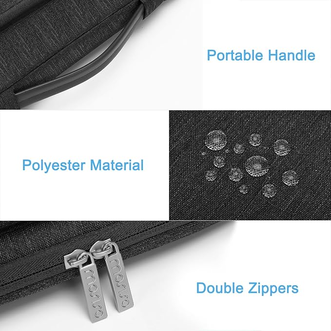 MOSISO 360 Protective Laptop Case 13.3 inch, 13-13.3 inch Laptop Sleeve Compatible with MacBook Air/Pro 13 / Pro 14, HP Dell ASUS Lenovo,Side Open Bag with 2 Raised&1 Flapover Pockets, Slate Gray