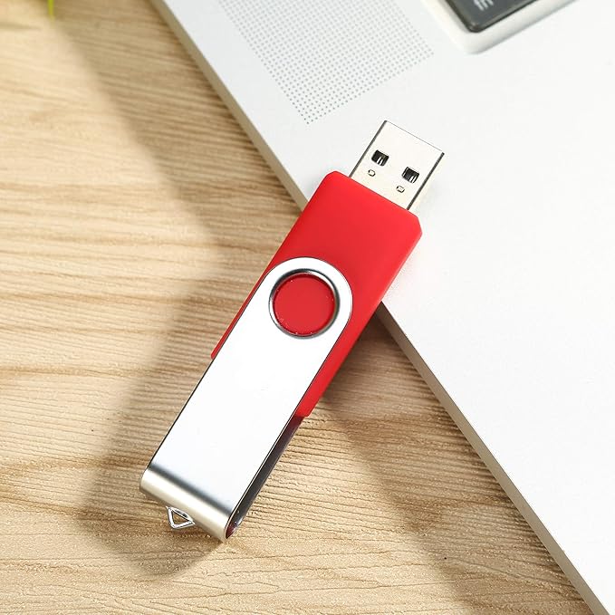 10pcs 16GB USB Flash Drives USB 2.0 Thumb Drive Bulk Pack Swivel Memory Stick 16 GB Fold Storage Jump Drive Zip Drive, 10 Pack Red