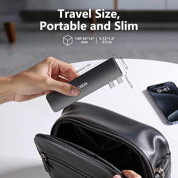 USB C Hub HDMI for MacBook Pro Air 2025-2018 M1 M2 M3 M4, Mac USB Adapter 8 in 2, MacBook Adapter with HDMI, Thunderbolt 3, 10G USB C USB A Data Ports, SD TF Card Reader, Audio, Black