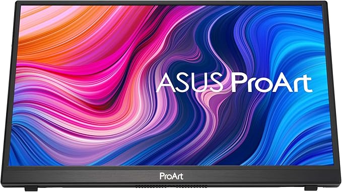 ASUS ProArt Display 14” 1080P Portable Touchscreen Monitor (PA148CTV) - Full HD, IPS, 100% sRGB/Rec.709, Color Accuracy ΔE < 2, Calman Verified, USB-C Power Delivery, Micro HDMI, Tripod Socket,Black