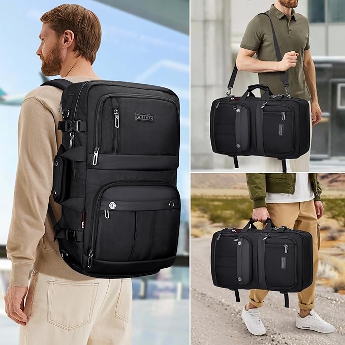 WITZMAN Carry on Travel Backpack for Men Women Laptop Backpack with USB Charging Port Airline Approved(B683 Classic Black)