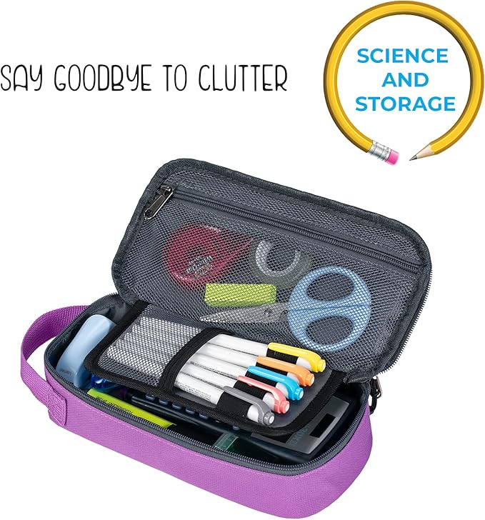 ECHSRT Large Pencil Case, Aesthetic Pen Pouch with Big Capacity, Minimalist Portable Stationery Bag with Handle for Office Organizer Aesthetic Pencil Cases