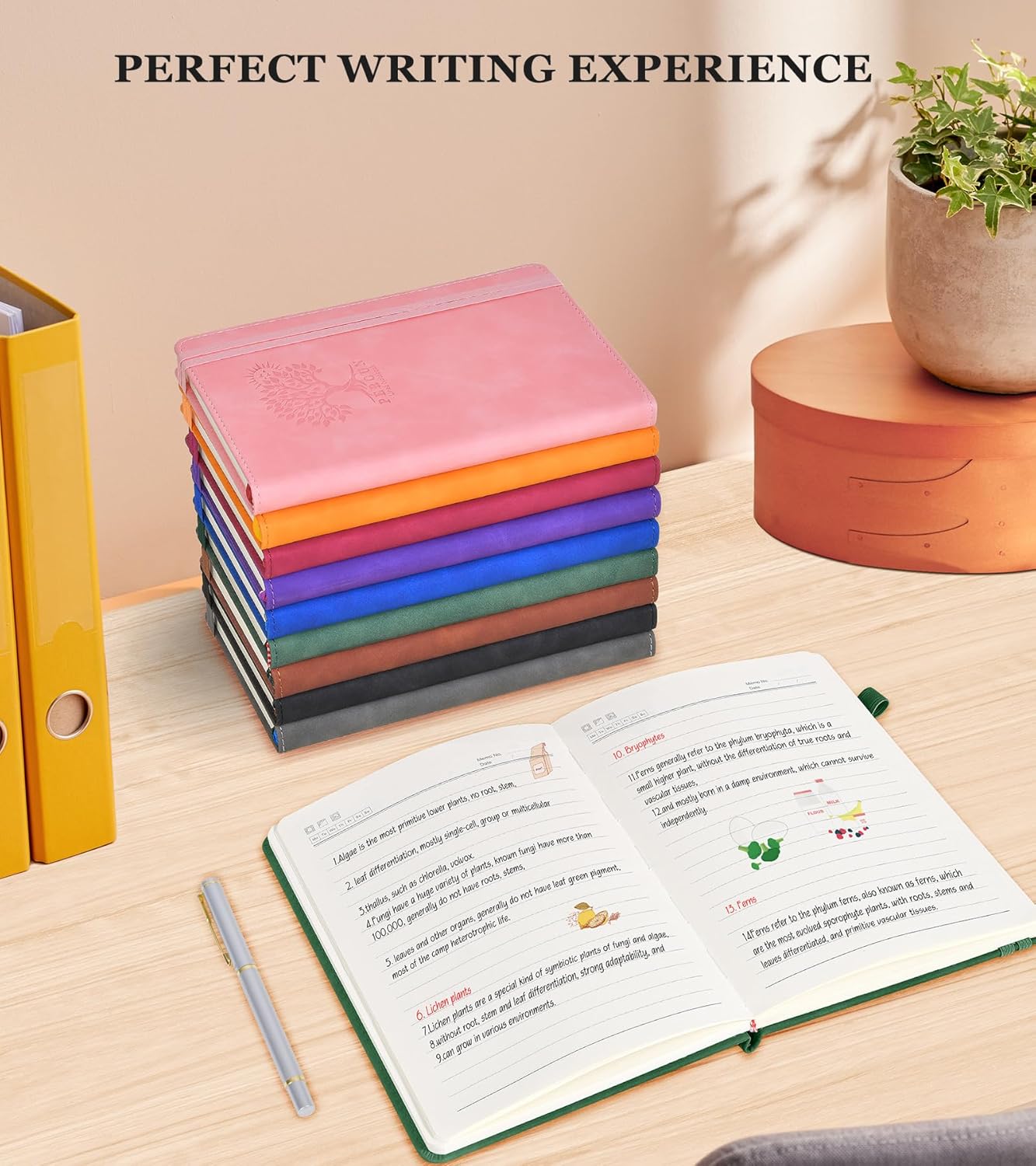 Lined Journal Notebook for Men & Women,200 Pages A5 Hardcover Leather Notebook (5.9"x8.5"), Travel Journal for Work, School, Business Writing, Note Taking, Notepad Diary (Green)