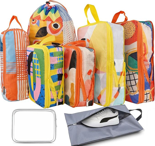 8 Pcs Compression Packing Cubes Travel for Suitcases, Waterproof Luggage Organizer Washable Storage Bags Set for Backpack Travel- Packaging Cubes for Carry-Ons and Storage