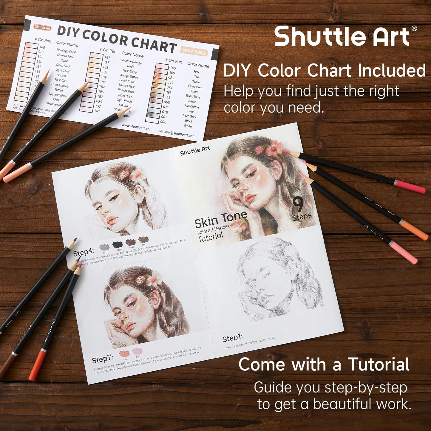 Shuttle Art 36 Skin Tone Colored Pencils, Colored Pencils for Adult Coloring, Soft Core Color Pencil for Adults Kids Artists Beginners Drawing Coloring Sketching