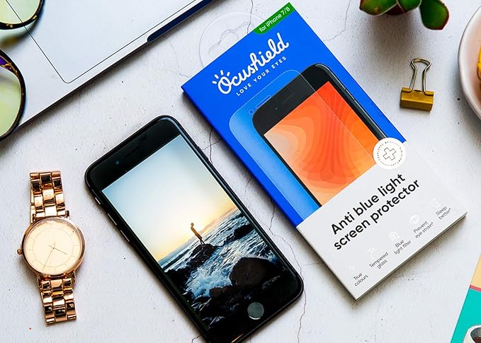 Ocushield Anti Blue Light Tempered Glass Screen Protector for iPhone 12 | iPhone 12 Pro 6.1" - Protect Your Eyes, Reduce Migraines & Improve Sleep