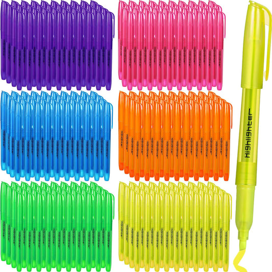 Thenshop 150 Pcs Highlighter Bulk Pack Assorted Colors Highlighter Markers Chisel Tip Fluorescent Pens for Office Classroom Back to School Supplies