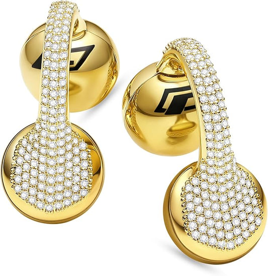 JewelPods C01 Wireless Earbuds,Open Ear Earbuds Jewelry-Inspired Designs Metal Clip-on,Excellent Spatial Audio,Sweat and Water Resistant,72H Play,Yellow Gold