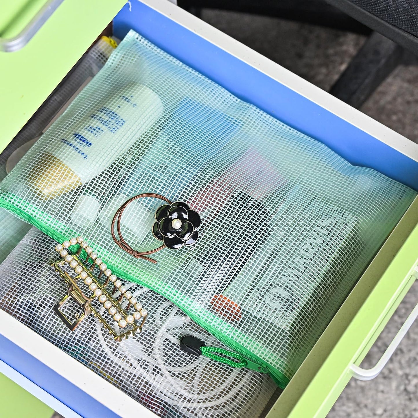 AUSTARK 10 Pcs Zipper File Bags, Waterproof Plastic Mesh Pouch for Office School, Board Game Storage Bags (B5 Size 11.4''x8.2'', Multicolored)