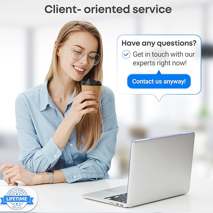 VINTEZ Blue Light Screen Protector for 15.6 Inch Computer Monitor and Laptop – Anti-UV Blue Light Blocking Film for Desktop PC, Eye Protection Filter, 14.2" x 8.7", 1 Pack