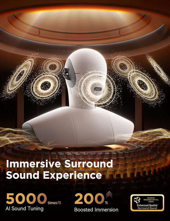 JOYROOM OE3 Clip-On Earbuds, Wireless Open Ear Earbuds Headphones with Auto L-R Recognition, Omni Tap Control, Immersive Sound, and Ultra-Light 4.9g Fit, Comfortable for Workouts and Daily Use（Black）