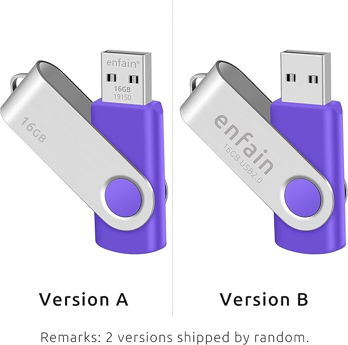 Enfain Purple Flash Drive 16GB USB Memory Stick Drives 10 Pack for Distributing, Sharing Data of Work and Life in a Special Color