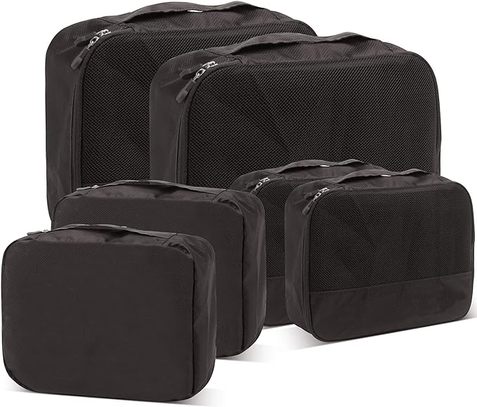 DoubleTrip Packing Cubes for Suitcases Carry on Luggage Organizer 6 Set Travel Accessories Lightweight Storage Bag Space Saver Clothes Pouch Large