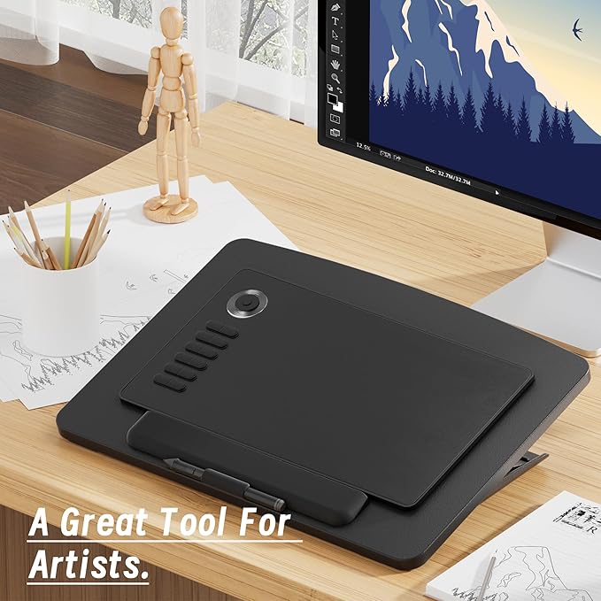 Extra Large Tablet Stand Adjustable Digital Drawing Tablet Holder Desktop Foldable Compatible with iPad,Fire HD,Galaxy Tab,Surface Pro,Graphics Tablet and More,Fit 7-23.8 inch