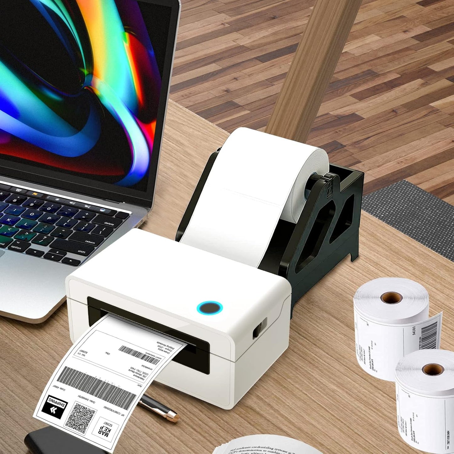 Industrial Labels 4x6 Roll - 5000 Direct Thermal Perforated Postage Shipping Labels for Rollo, Zebra, MUNBYN and Polono Printers (NOT for DYMO)