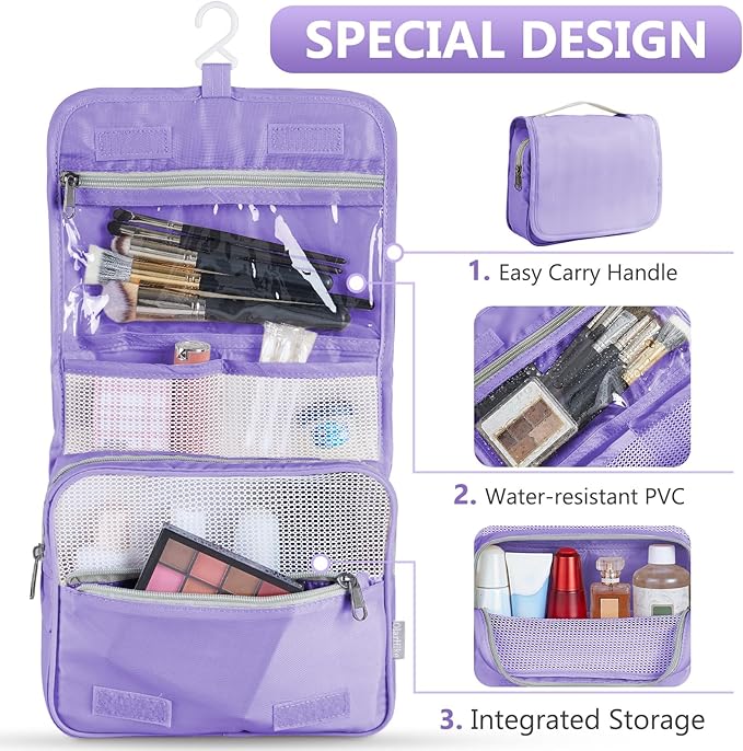 8 Set Packing Cubes for Travel, Gifts for Women Mom,Anti-Tearing Suitcase Organizer for Luggage with Shoe & Hanging Toiletry Bag,OlarHike Vacation Essentials & Accessories for Cruise Ship,Purple