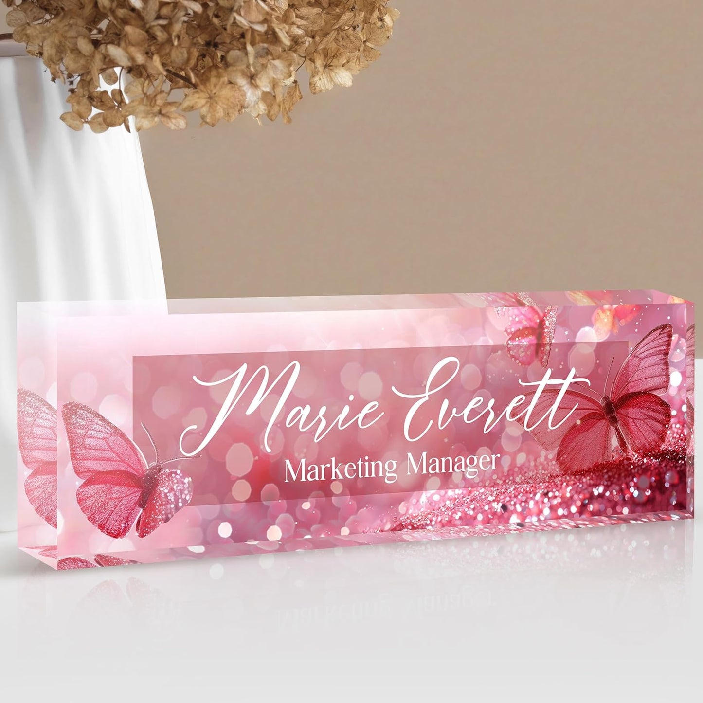 Custom Name Plate for Desk | Personalized Desk Name Plate | Personalized Boss Employee Appreciation Gifts | Acrylic Name Plate Office Desk Accessories