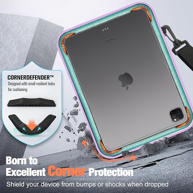 MoKo 9-11 Inch Tablet Sleeve Bag, Fits 11 inch iPad Air M3, iPad A16 2025, Pro 11 M4, 10/9/8/7th, Tab S8/S9 11, Multifunctional Bag with Shoulder and Headphone Port, Purple