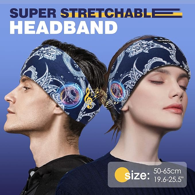 LC-dolida Sleep Headphones Bluetooth Headband Sleeping Wireless Headband Headphones with Thin HD Stereo Speakers Perfect for Side Sleepers, Sport, Yoga, Travel