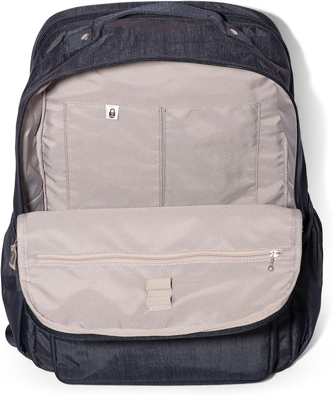 Baggallini Everyday Laptop Backpack - 11x15.5 Lightweight Water-Repellent Nylon Travel Bag w/Padded Laptop Sleeve & RFID