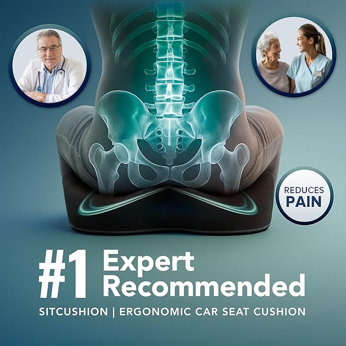 X Large Seat Cushions for Office Chairs - Pressure Relief Seat Cushion for Tailbone Pain, Back Pain, Coccyx & Sciatica Pain Relief Pillow - Office Chair Cushion + Extra Cover(Gray)