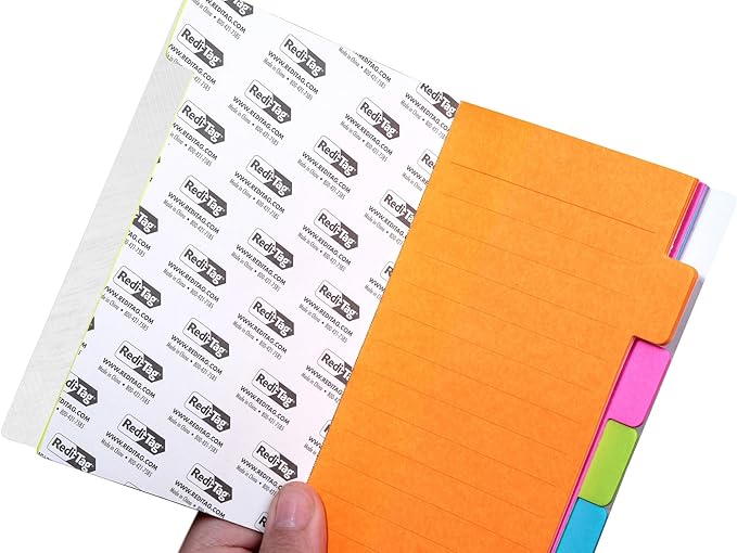 Redi-Tag Divider Sticky Notes, Tabbed Self-Stick Lined Notepads, Adhesive Notes for School, Home and Office, 120 Ruled Notes, 4" x 6", 2 Books Per Pack, Assorted Colors (B10290)