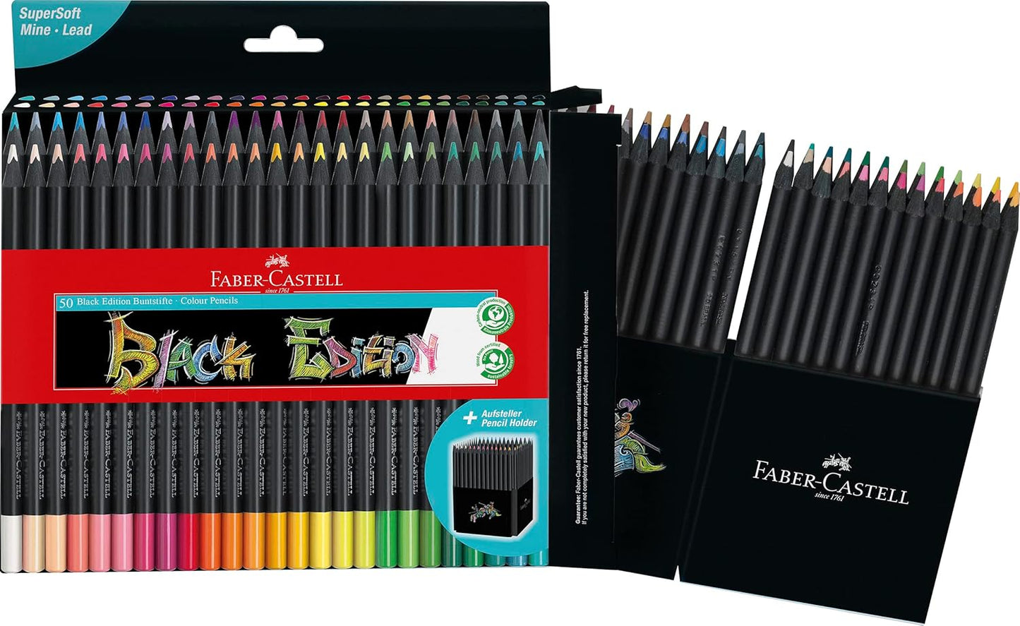 Faber-Castell Black Edition Colored Pencils: 50 Classic
