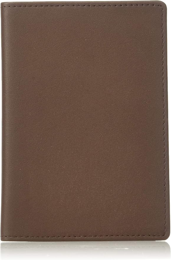 Royce Leather RFID Blocking Passport Travel Document Organizer in Leather, Brown, One Size