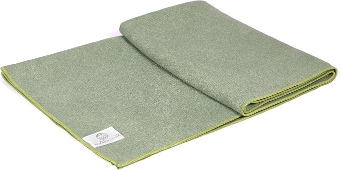 Yoga Mat Towel - Double Sided Microfiber Yoga Towel - Sweat Absorbent Non Slip Hot Yoga Towel - Lightweight, Quick Drying Pilates and Bikram Sweat Towel - 73''L x 26''W, Sage