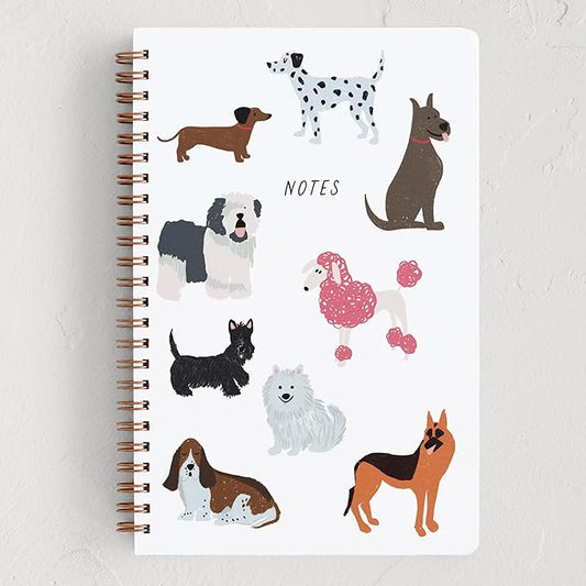 Minted Pooches Gracias Notebook, Writing Journal for Notes & Journaling, Durable Paper Cover, Modern, Colorful & Simple Spiral Bound Journal Notebook with 160 Lined Pages, 5.5" x 8.5"