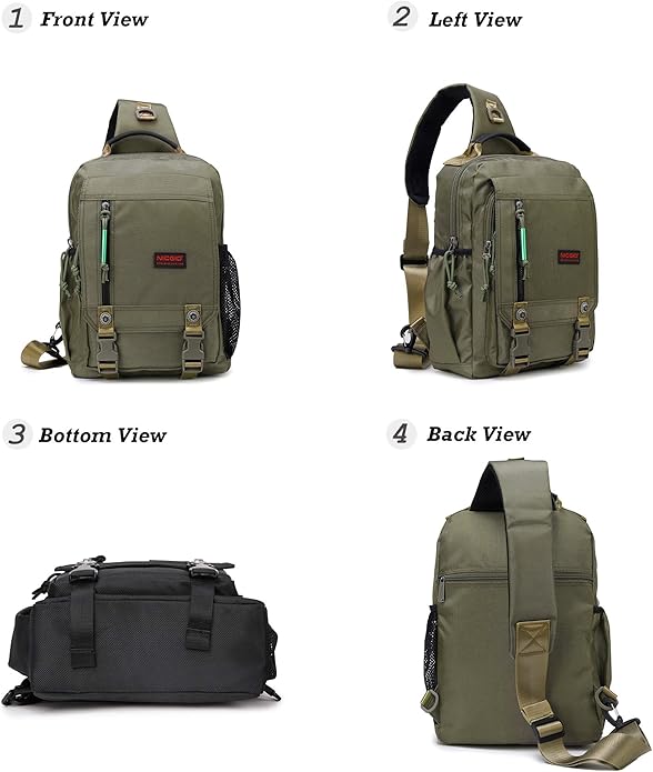 NICGID Sling Bags Chest Shoulder Backpacks, 12.5'' 13.3'' 14.1'' 15.6''Laptop Backpack Crossbody Messenger Bag Travel Outdoor