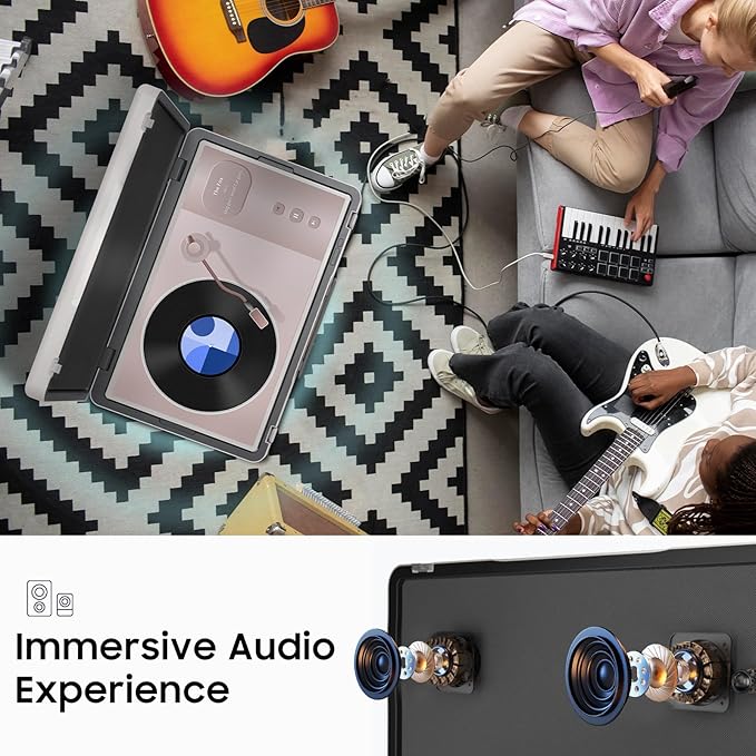 apolosign packgo 27-Inch Portable Entertainment System, Compact Suitcase Design Smart TV, Android OS, Bluetooth 3D Speakers, Built-in Battery 6H, Briefcase Screen Perfect for Travel & Parties (White)