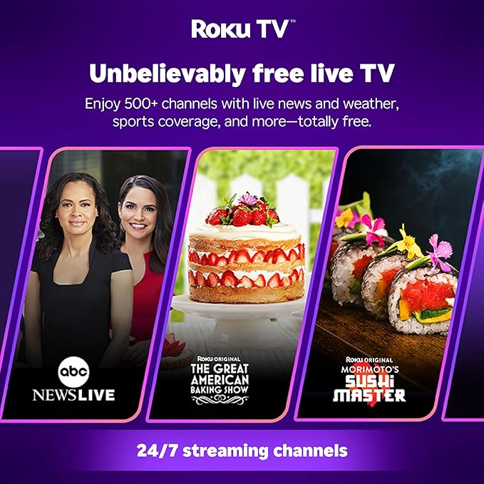 Aurzen Roku TV Smart Projector with Wifi and Bluetooth, Roku Streaming Experience Built-in, 1080P FHD, Dolby Audio, Auto Focus & Keystone, Zoom, Movie Portable Outdoor Mini Projector, White