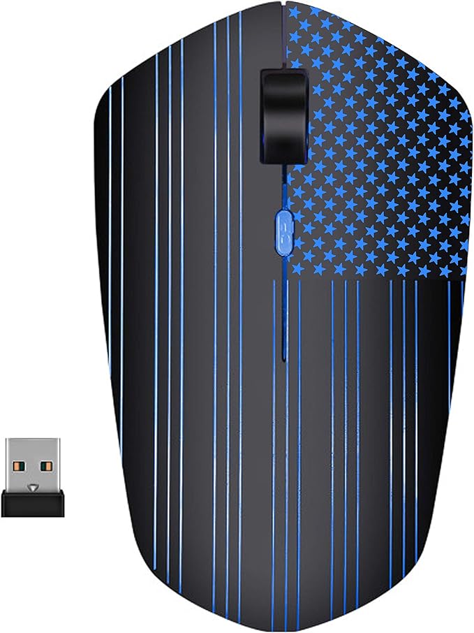 Rechargeable Wireless Mouse, Backlit Powered by Li-Polymer Battery, Optical Sensor, Nano USB Receiver,3 Stages DPI Speed, 4 Buttons for PC, Laptop, Tablet, MacBook etc. (Flag Illuminating)