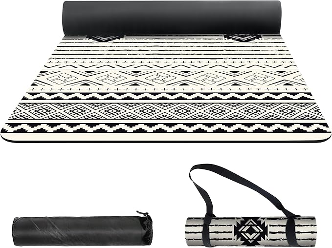 nuveti Yoga Mat Print Extra Thick TPE Non Slip Fitness Exercise Mat with Carrying Bag,72"x24" Extra Thick 6MM Exercise & Workout Mat for Yoga, Pilates Fitness and Floor Exercises
