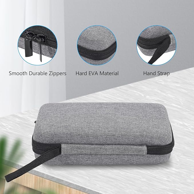 ProCase Large Hard Travel Electronic Organizer Case for MacBook Power Adapter Chargers Cables Tech Organizer Hard Drive USB Flash Disk SD Card Portable Electronics Accessories Bag -Grey