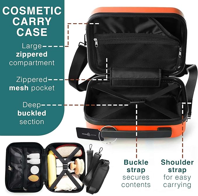 Luggage Sets 3 Piece, 22 Inch Carry on Luggage and 28 Inch Suitcases with Wheels Spinner, Durable Hard Shell Suitcase Set, Expandable Travel Suitcase, Orange