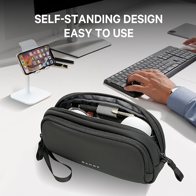 BANGE Electronics Organizer Travel Case, Water Resistant Travel Bag, Tech Pouch Accessories Organizer for Cable,Cord, Phone, Cables, Airpods, USB Flash Drive, Daily Items