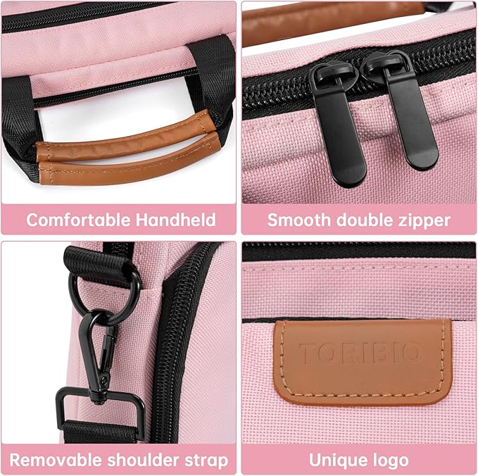 9-11 Inch Tablet Sleeve Bag,Padded Protective Travel Carrying Case for iPad Pro M4 11", iPad Air M2 5/4th 10.9", Air 3th 10.5", iPad 10th 10.9", 9/8/7th 10.2", Samsung Tab A9+/A8/A7/S8/S7, Pink