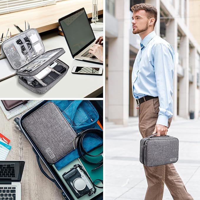 CILLA Electronics Organizer Travel, Travel Cord Organizer Case, Compact Electronics Accessories Bag for Cable, Cord, Charger, Phone