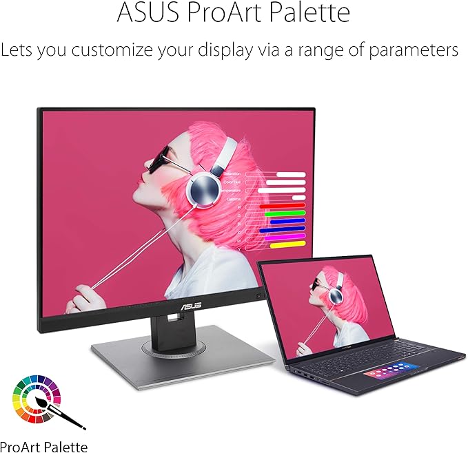ASUS ProArt Display PA248QV 24.1” WUXGA (1920 x 1200) 16:10 Monitor, 100% sRGB/Rec.709 ΔE < 2, IPS, DisplayPort HDMI D-Sub, Calman Verified, Anti-glare, Tilt Pivot Swivel Height Adjustable, Black