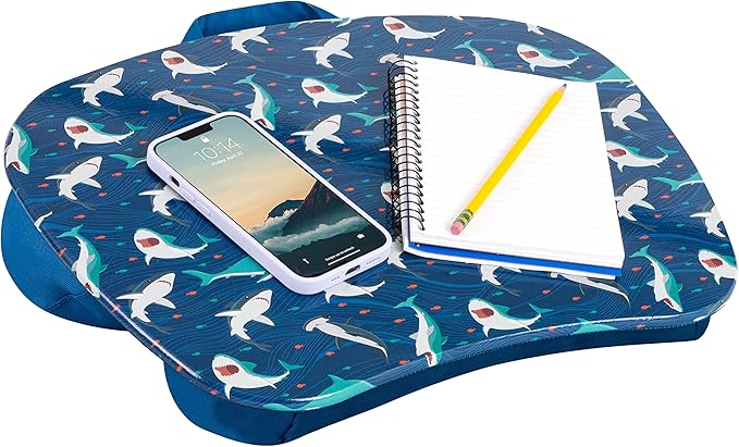 LAPGEAR MyStyle Portable Lap Desk with Cushion - Shark - Fits up to 15.6 Inch Laptops - Style No. 45323