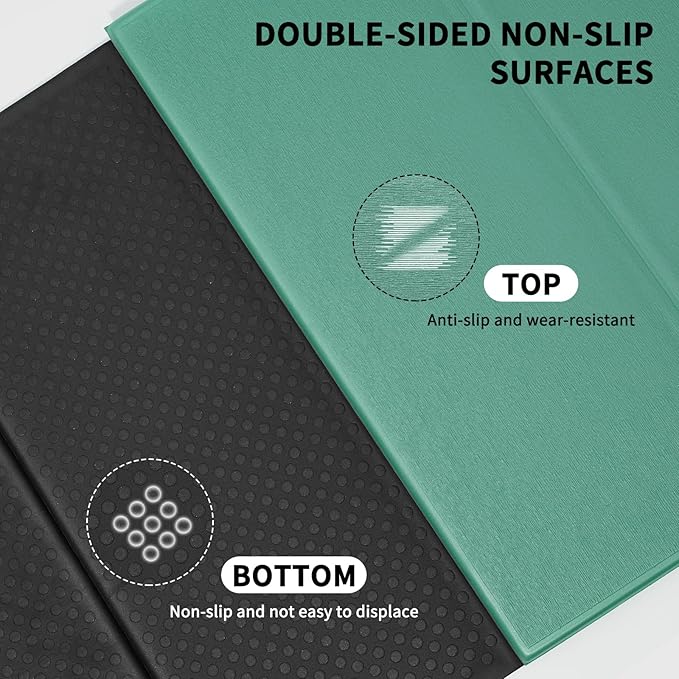 8mm Extra Large Foldable Yoga & Fitness Mat(74" x 31.5" x 0.32"), Double-Sided Non Slip & Lightweight Pilates Mat, Thick Wide Exercise Mats for Woman Man Kids, Portable Workout Mats for Travel, Studio or Home Use